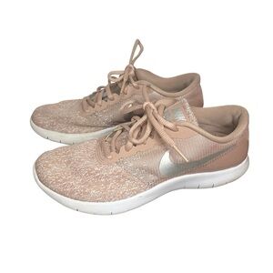 Nike Flex Contact Running Sneakers Athletic Shoes Pink Size 7 Lace Up